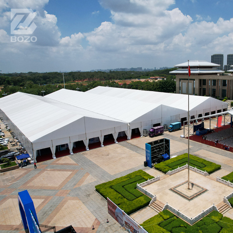 Guangzhou Bozo 30X60M Tenda De Tecido Pvc Evento Al Aire Libre Big Tent Carpa De Almacenamiento Industrial For sale