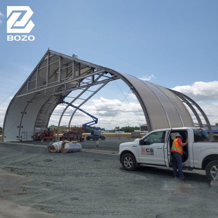 China Factory Price Aluminium Outdoor Airplane Shelter Aircraft Storage Hangar Curved Tent For Airport