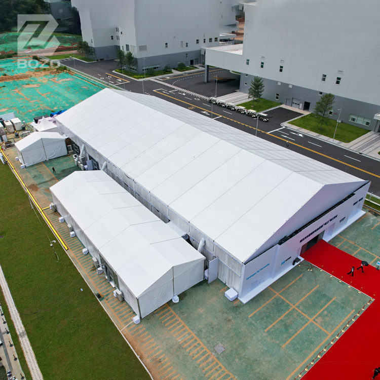 Guangzhou Bozo 30X60M Tenda De Tecido Pvc Evento Al Aire Libre Big Tent Carpa De Almacenamiento Industrial For sale