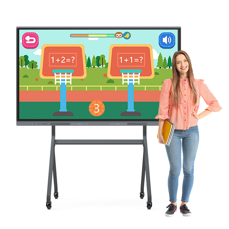 55 65 75 85 86 98 110 inch Pen Finger Touch Interactive Flat Panel 4k Lcd Digital Interactive Smart Boards for Schools Teaching