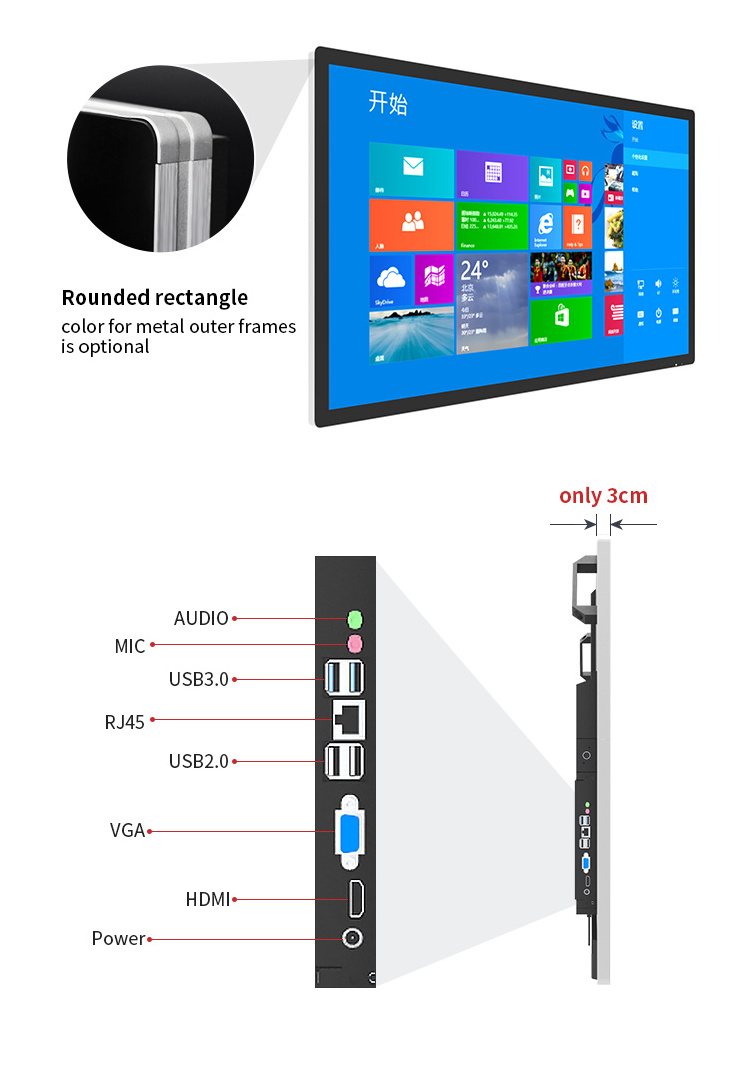 Infrared/capacitive 1080P 4K touch screen panel 32 42 50 55 65 inch touch screen display touch screen monitor interactive kiosk