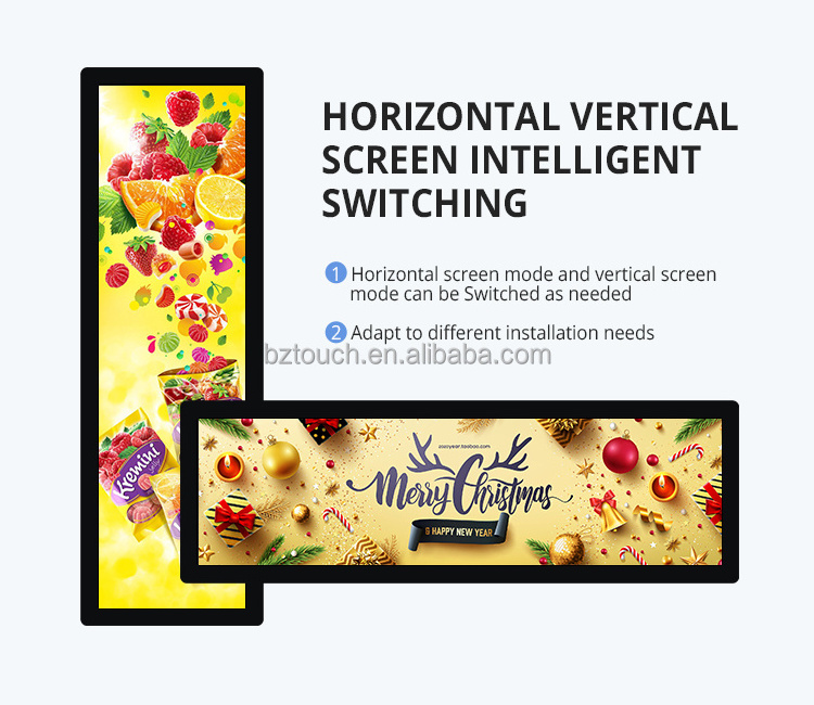 Ultra Wide Monitor Supermarket Display Touch Screen Shelf 19