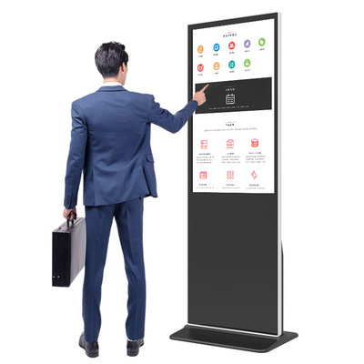 HUSHIDA Smart Kiosk Vertical LCD Advertising Display Interactive Panel Digital Signage Totem Touch Screen