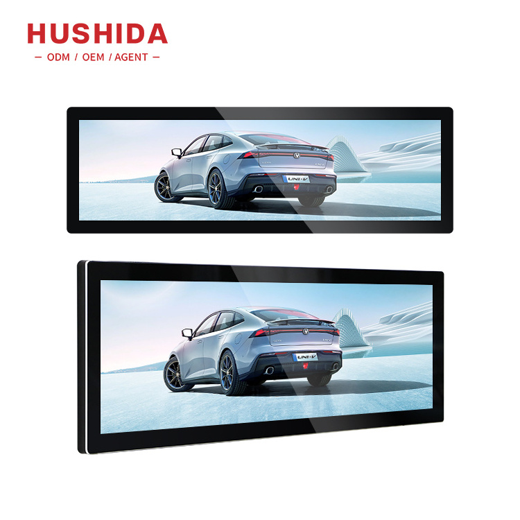 28.6 inch custom size supermarket indoor advertising media player android shelf advertising display lcd bar screen