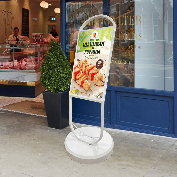 32inch Factory Wholesale HD LCD Floor Standing Advertising Display Battery Powered Portable Digital Signage With Wheels