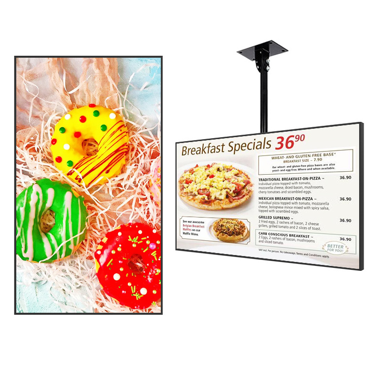 Hushida Wall Mounted 50 inch Customized Lcd Digital Signage Lcd Advertising Player Digital Menu System For Uk