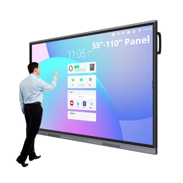 55 65 75 85 86 98 110 Inch Pen Finger Touch Interactive Flat Panel 4k Lcd Digital Interactive Smart Boards for Schools Teaching