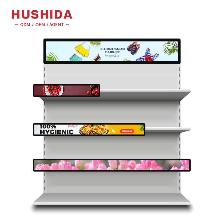 19.5 To 88 Inch Advertising Equipment Shelf Screen Advertising Display For Supermarket Shelves