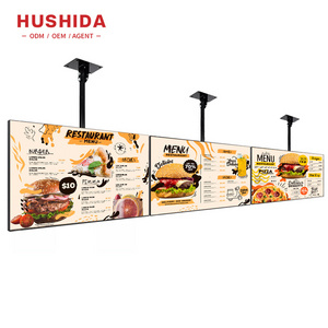 Hushida Indoor 32 43 50 55 inch Lcd Advertising Display Hd Screen Drive Tv Menu System Digital Menu Board For Restaurants