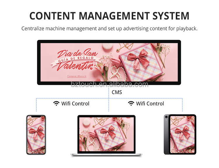 Ultra Wide Monitor Supermarket Display Touch Screen Shelf 19