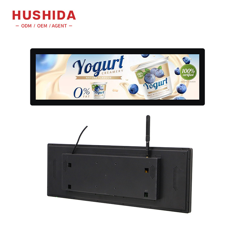 28.6 inch custom size supermarket indoor advertising media player android shelf advertising display lcd bar screen