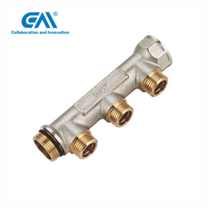 ZHONGLIANG ZL-1137 Modular simple brass distribution manifold with shut-off valves for domestic water