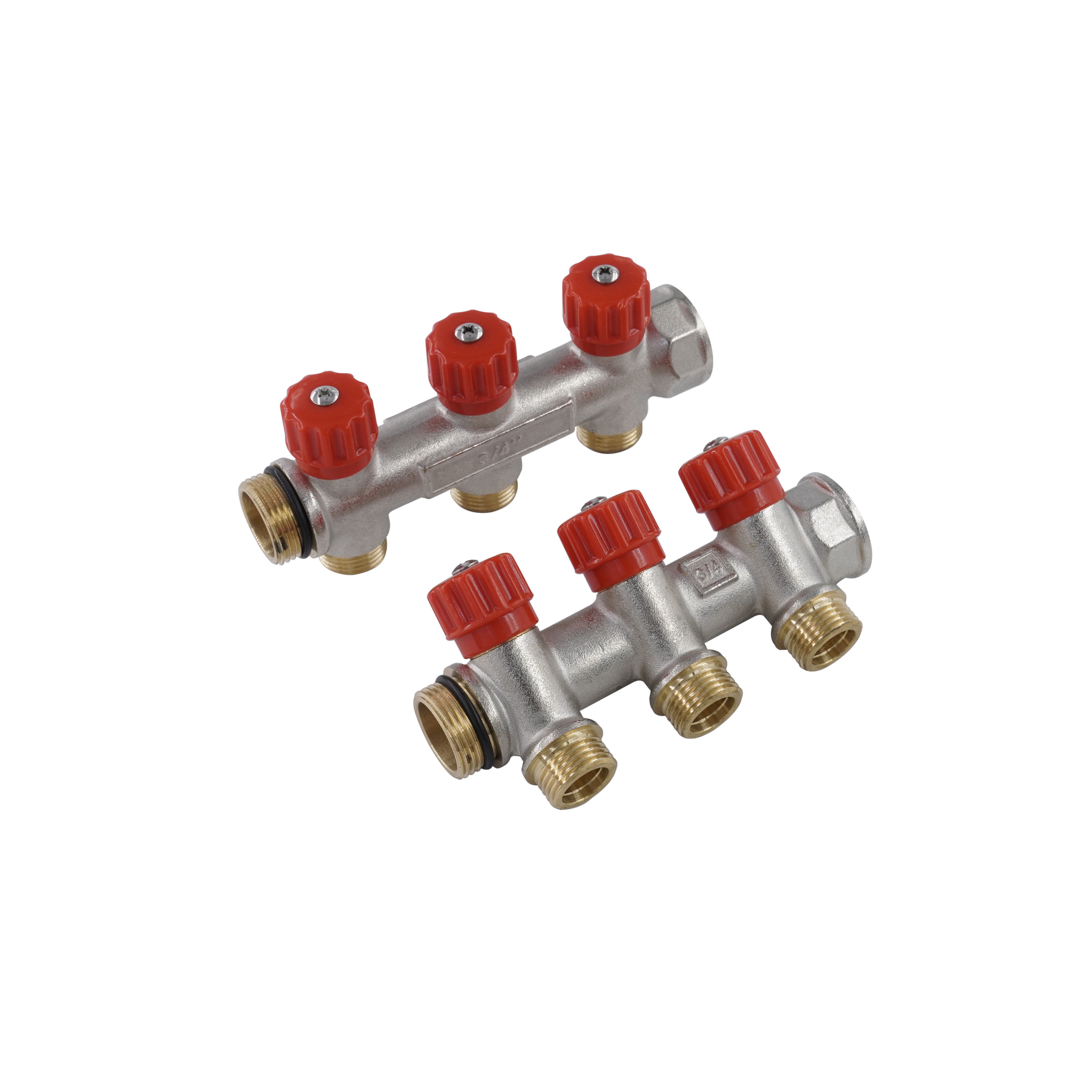 ZL-1134 Brass domestic water distribution hot cold potable  Modular manifold collector with shut off valve for plumbing system