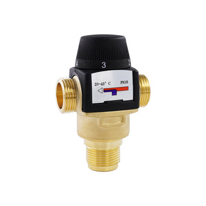 ZL-2544 Brass 1/2'' 3/4" 1'' 3 way boiler thermostatic mixing floor heating blending valve