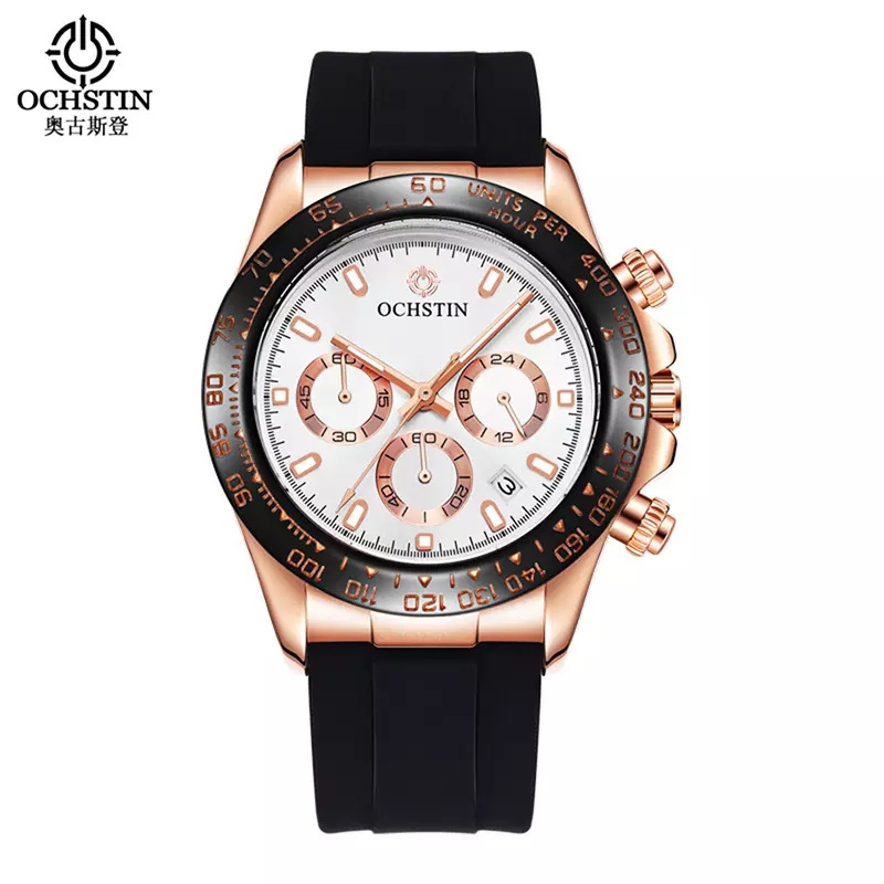 Ochstin Auguston Men's Personalized Simple Business Quartz Watch Silicone Strap Water Watch 6103