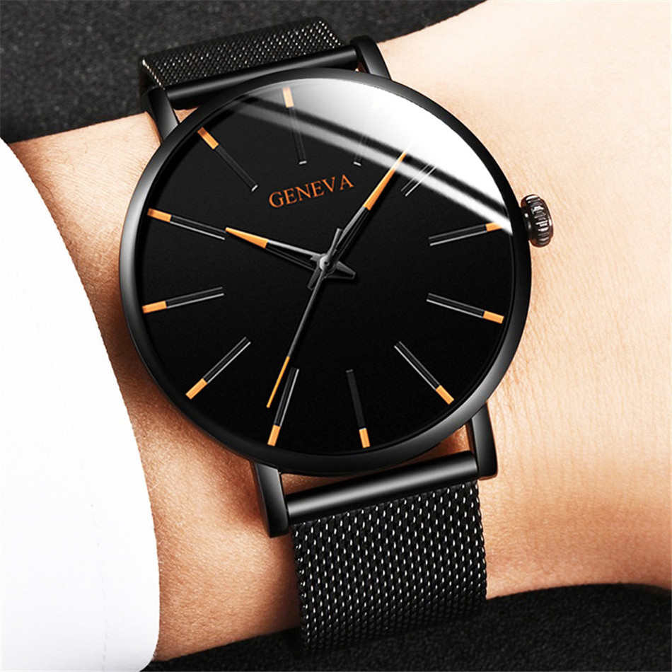 OEM ODM 2022 Luxury Watch Minimalist Men's Fashion Ultra Thin Watches Simple Men Business Stainless Steel Mesh Belt Quartz Watch