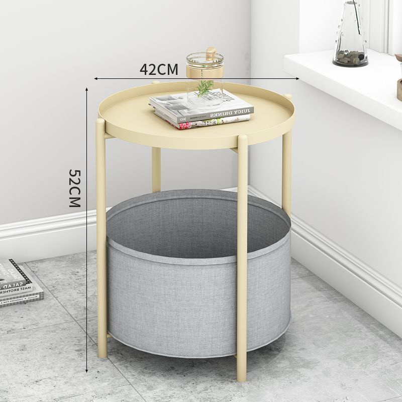 Nordic small coffee table bedroom shelf headboard corner living room sofa coffee table with cloth pocket storage small round