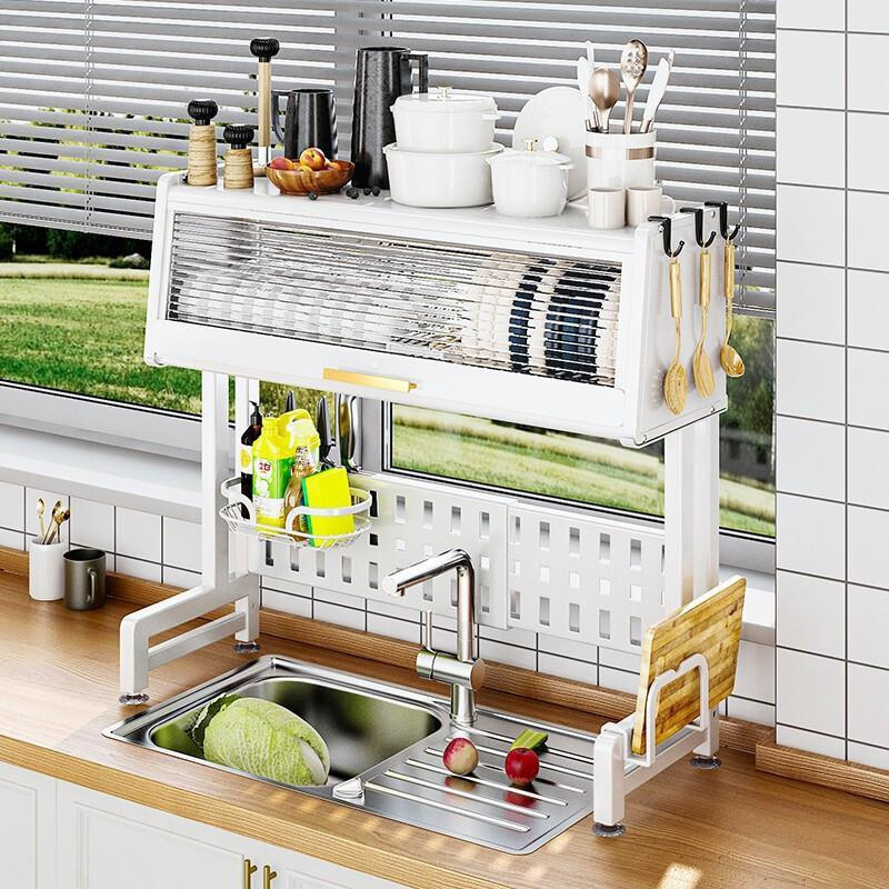 Adjustable Sink Standing Dish Drying Rack Shelf Stainless Steel 2 Tier high quality Kitchen Tool Drying Rack Over Sink