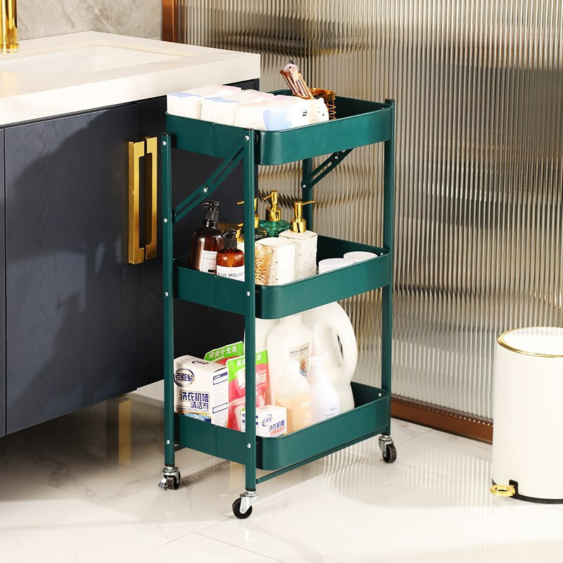 Small Package Utility Cart Custom Food Serving Beauty Salon Hotel Hand Kitchen 3 Tier Storage Trolley