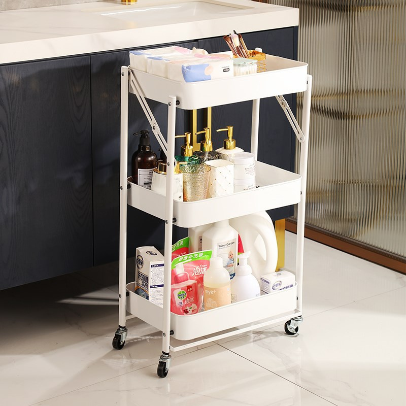 Small Package Utility Cart Custom Food Serving Beauty Salon Hotel Hand Kitchen 3 Tier Storage Trolley