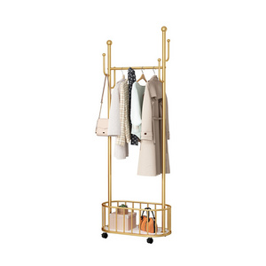 Luxury Furniture Gold-plated Freestanding Corner Coat And Shoes Rack hanger storage rack