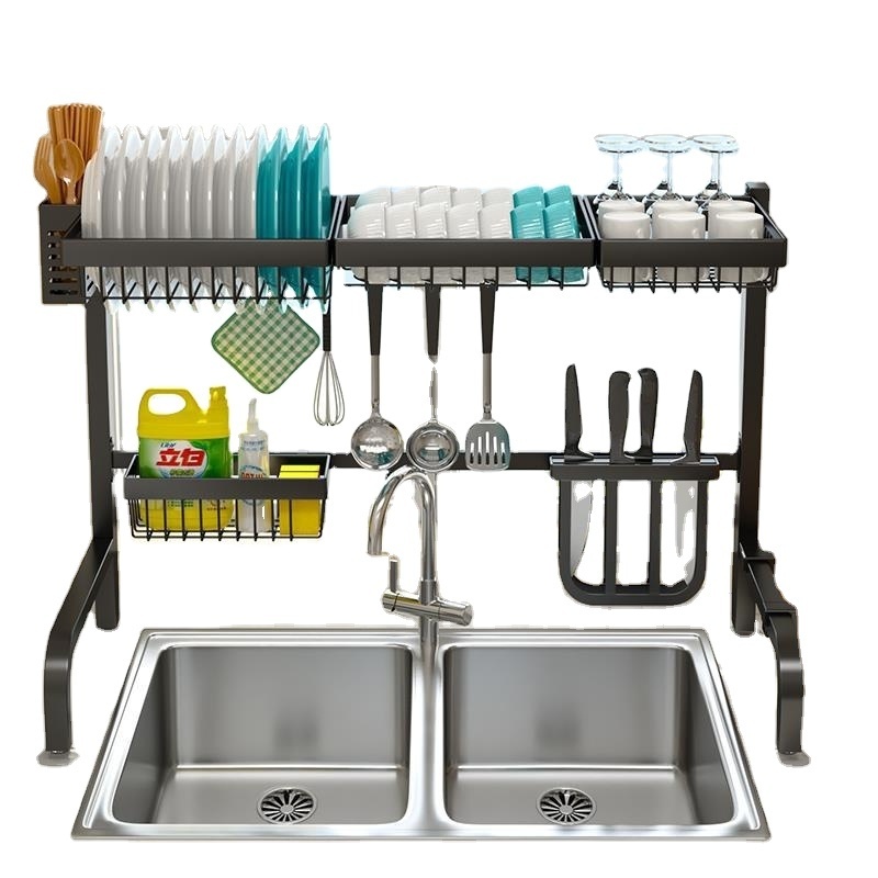 sink dish drying rack space saver sink counter with space aluminum kitchen Utensils storage draining racks dishes