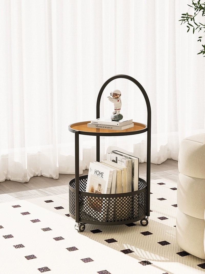 Corner Table Living Room Movable Coffee Table Small Apartment Sofa Side Storage Rack Cloud Small round Table