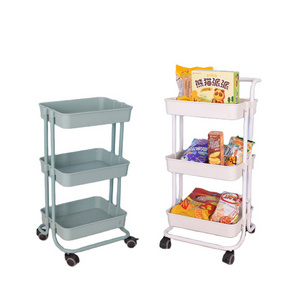 Rotatable kitchen shelf fruit and vegetable floor 4 storey household storage rack fruit cart