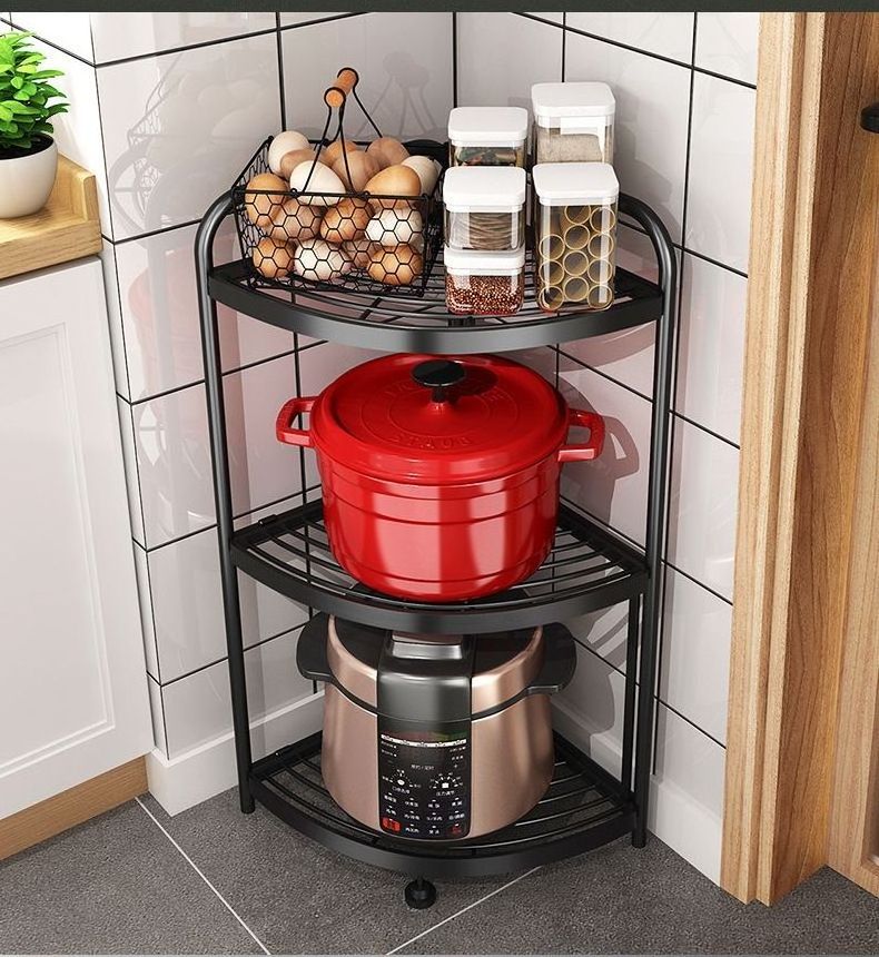 Hot Sale supplier carbon steel bathroom shelf triangle seasoning dish kitchen storage rack