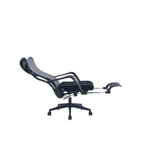 High back revolving waist support net staff office chair ergonomic administrative chair with footstool