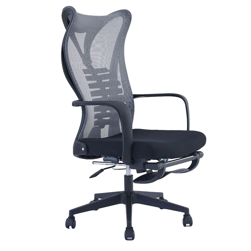 High back revolving waist support net staff office chair ergonomic administrative chair with footstool