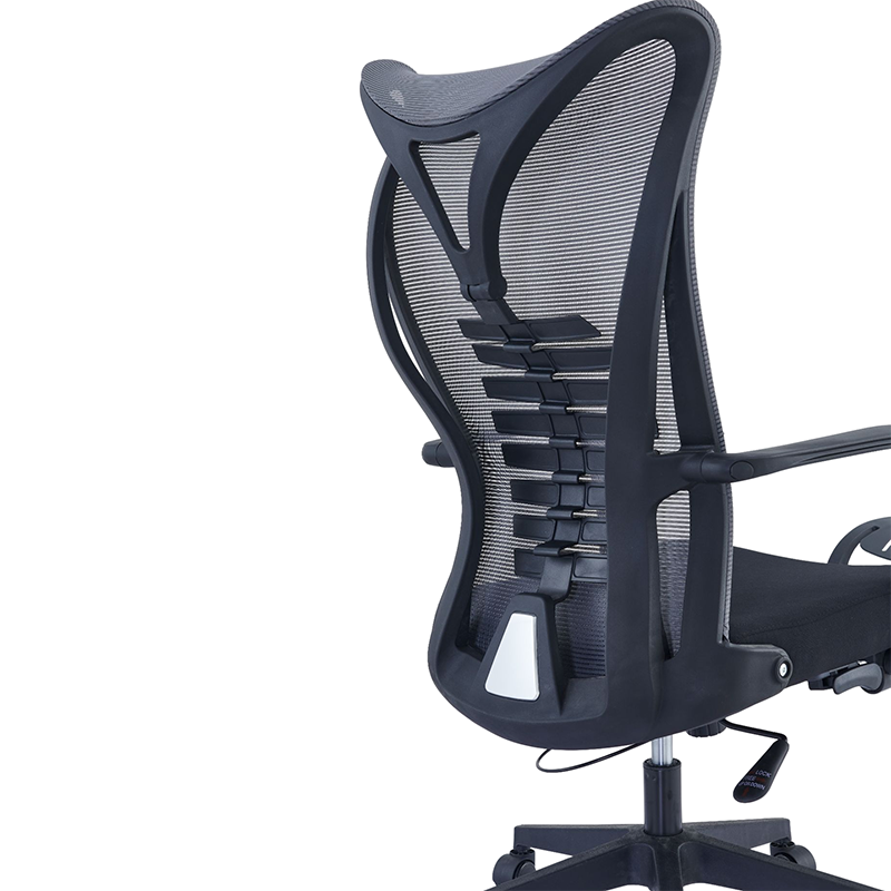 High back revolving waist support net staff office chair ergonomic administrative chair with footstool