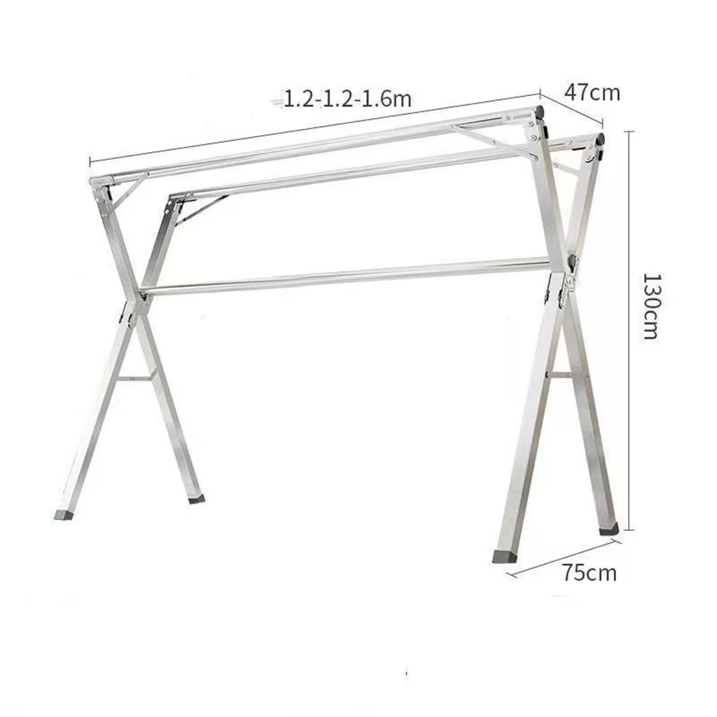 X shaped Foldable clothes Rack Stainless Steel collapsible Dryer Rail Drying Stand Laundry Hanger for indoor Outdoor