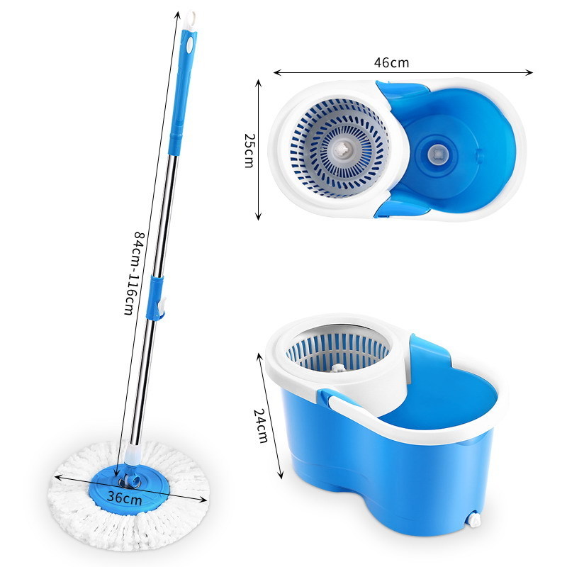 Magic rotating mop 360 household mop with microfiber mop head and stainless steel torsion bar