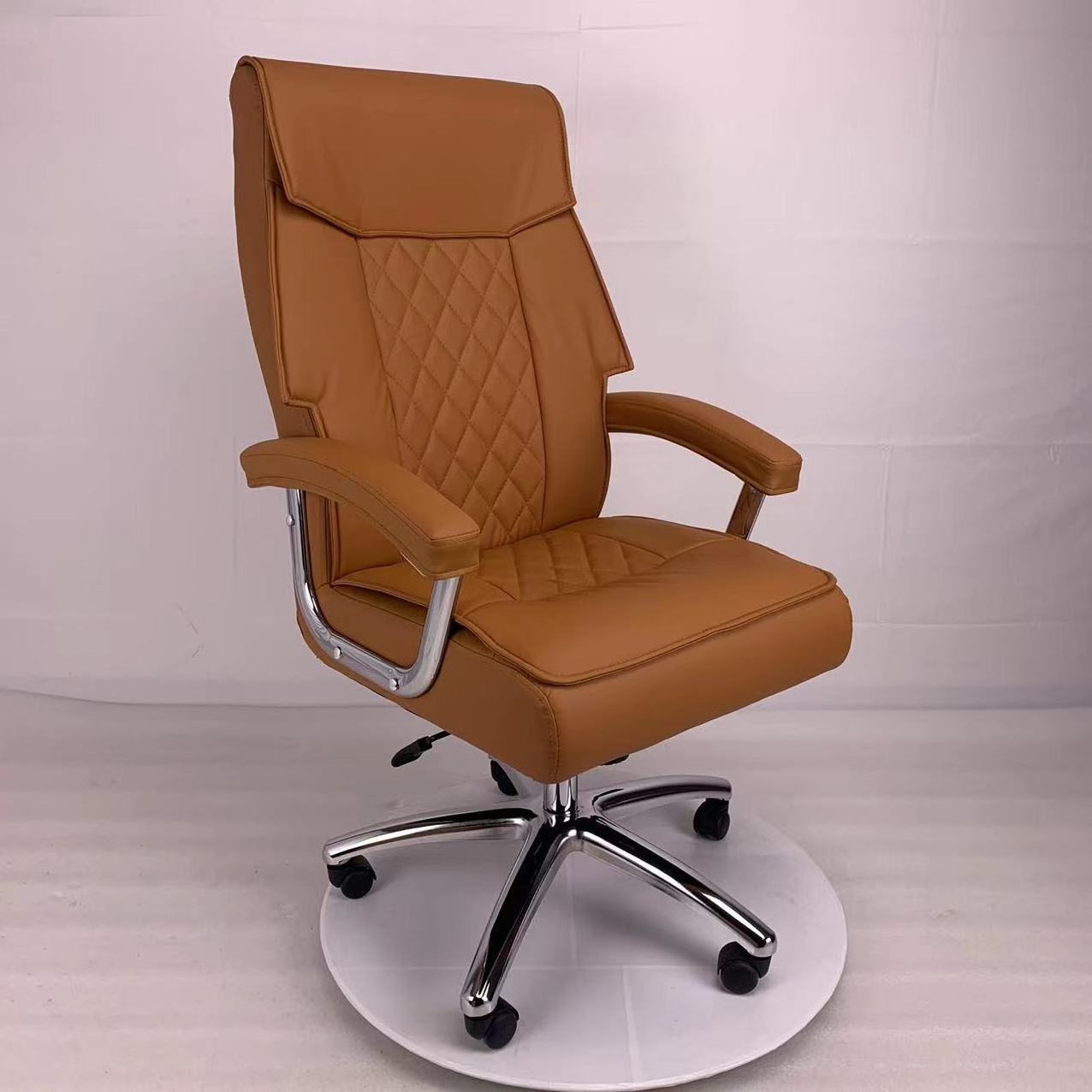 Ergonomics plastic PP PU leather mesh fabric gold iron metal leg boss arm swivel office chair bed