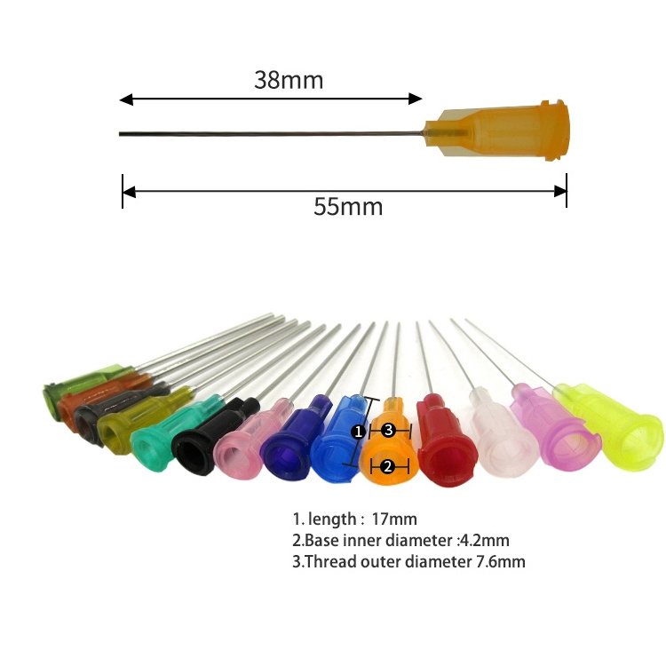 1.5inch(38mm) 14G-32G Plastic Steel blunt syringe needle tips Glue dispensing needles