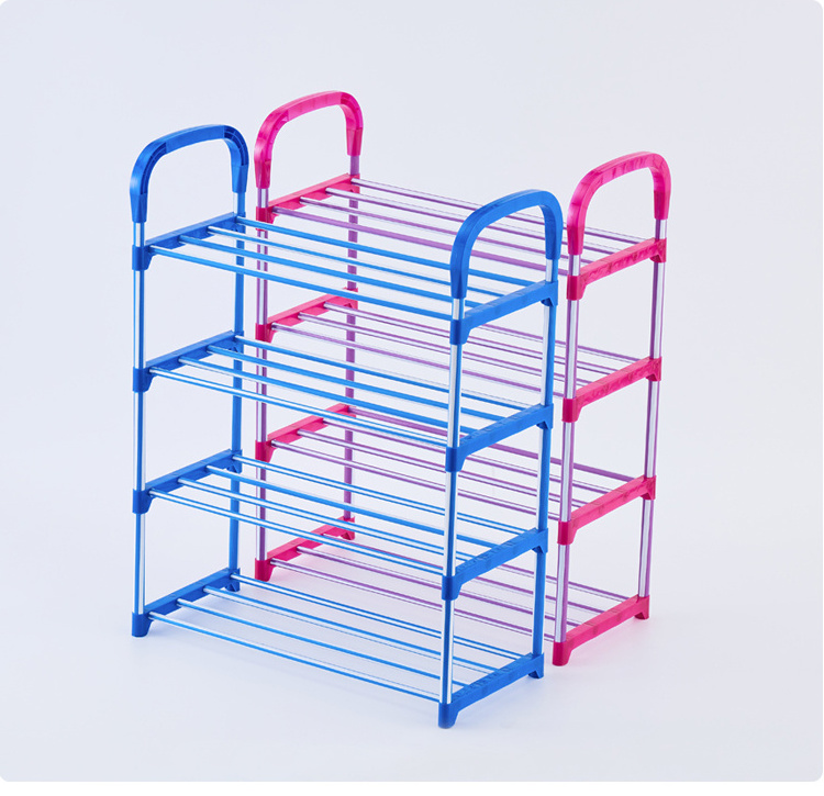 Original creative simple shoe rack bench storage 4 layer shoe rack wardrobe storage rack metal iron plastic customization