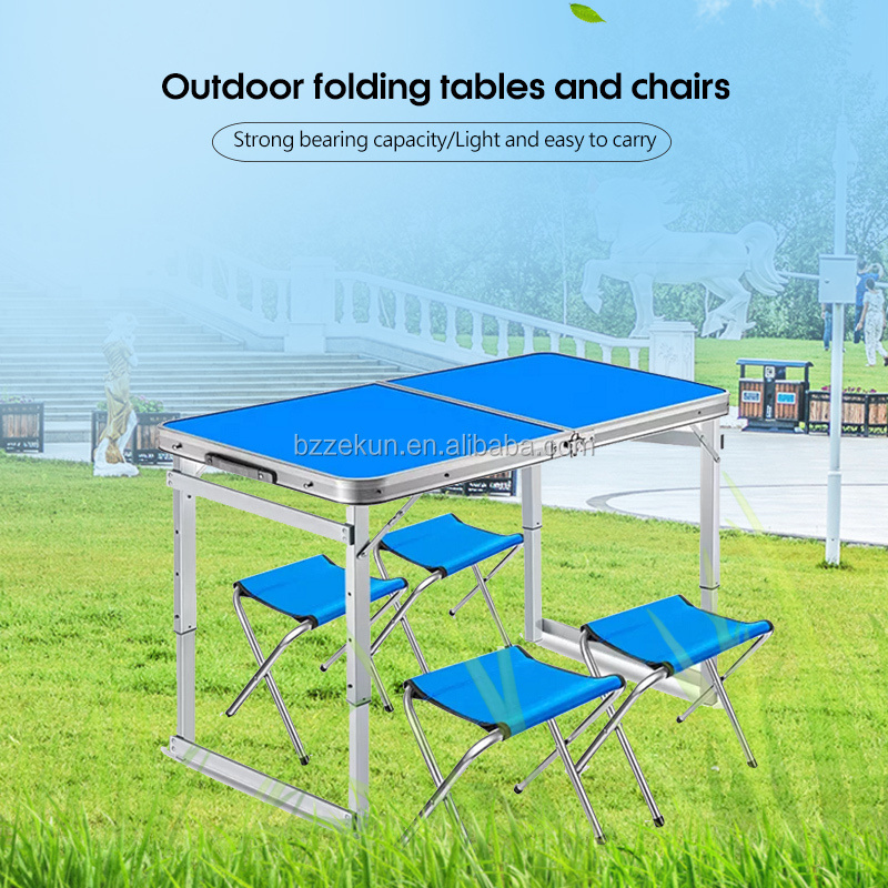 Outdoor Height Adjustable  lightweight portable dining aluminum folding table  and chairs portable camping table sets