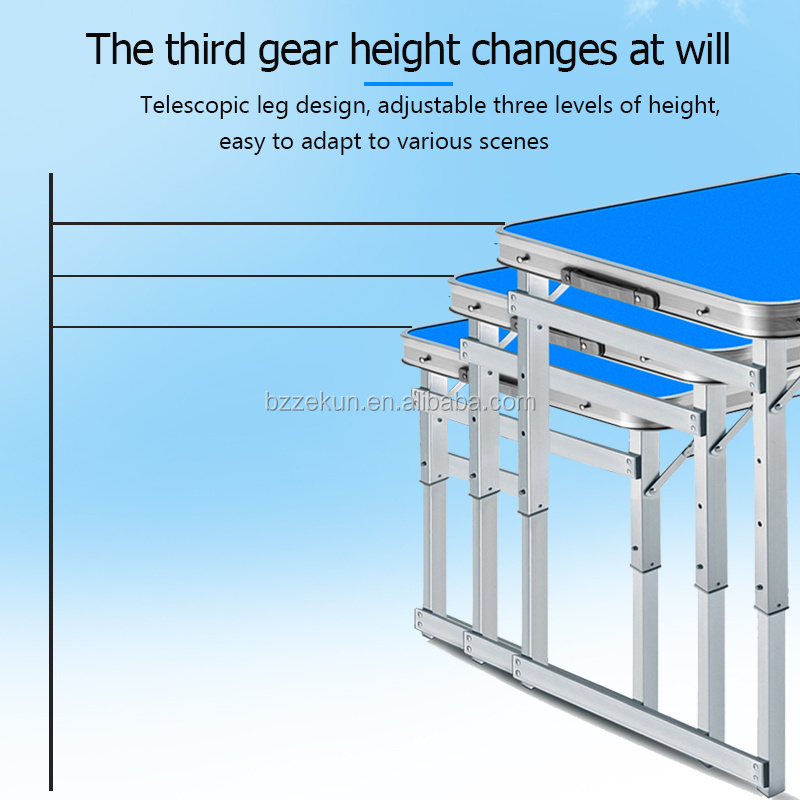 Outdoor Height Adjustable  lightweight portable dining aluminum folding table  and chairs portable camping table sets