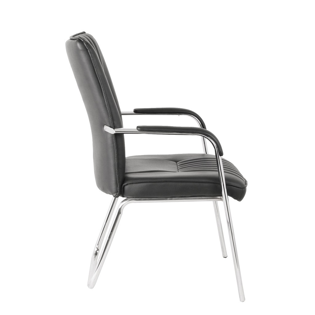 Wholesale modern furniture guest office chair visitor chair stackable leather training chair with arm