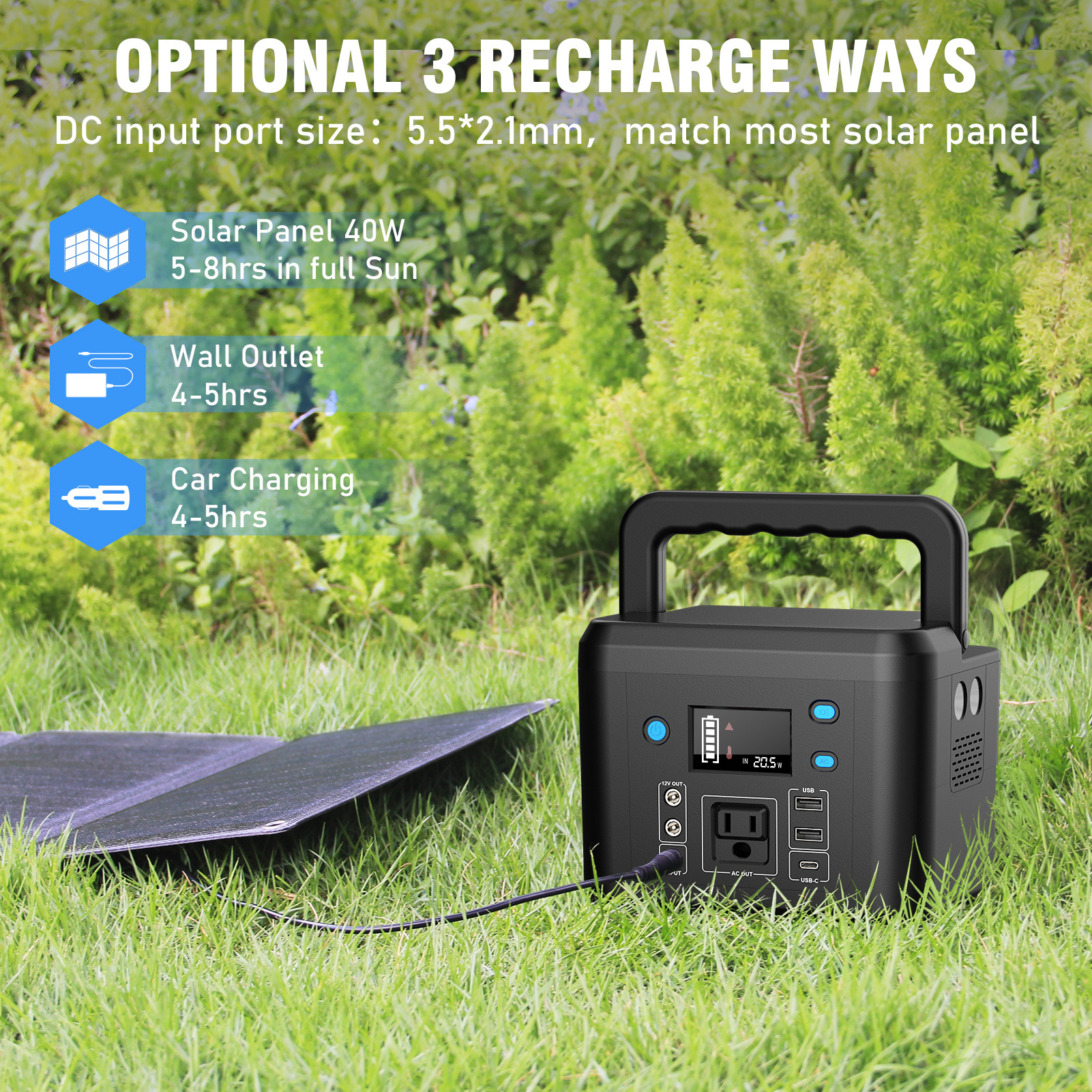 Powkey 180w 42000mAh 155wh Outdoor Portable Power Solar Powered Phone Charging Station Waterproof