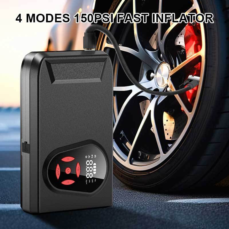 New Portable Multi-function OEM 12V Car Battery Jump Starter With Air Compressor Pump Tyre Inflator Power Bank Pack Kit