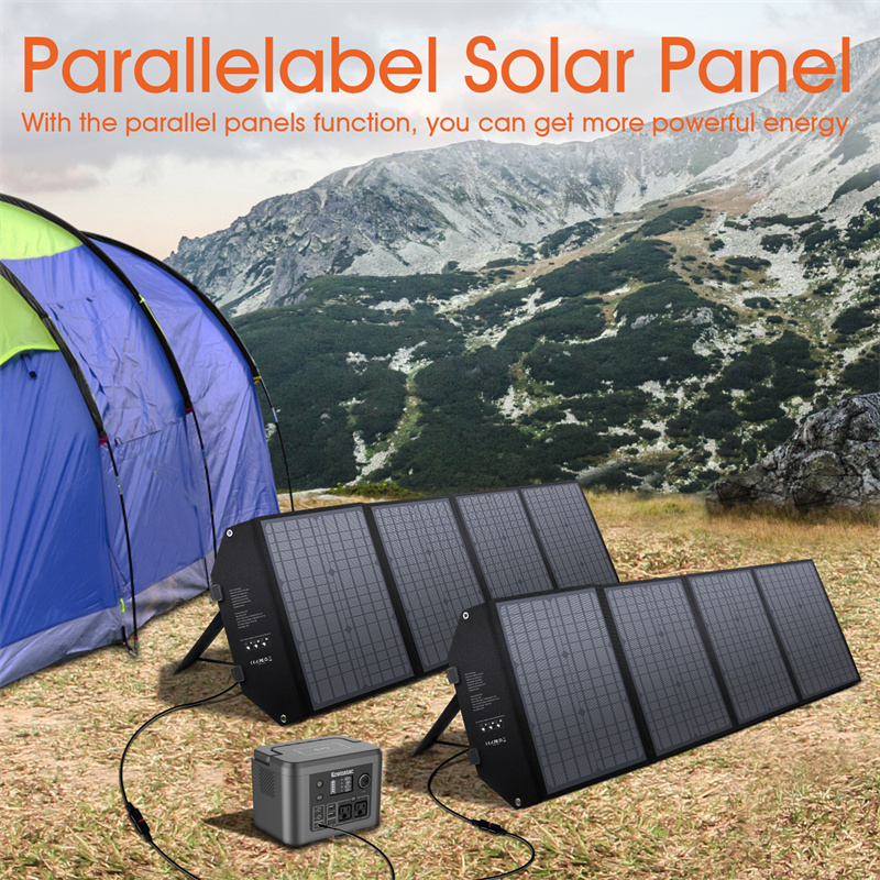 Outdoor Portable Power Supply Station Generator 100W Foldable Solar Panel with 10 in 1 Connect Cables