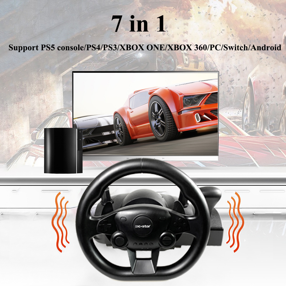 Wired 270 Degree Rotation Racing Game Steering Wheel With Pedals And Shifter For PC/Switch/p4/PS-3