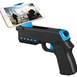 customized wireless black&blue  ar gun for mobile phone ar Pistol 3D shooting game app controller