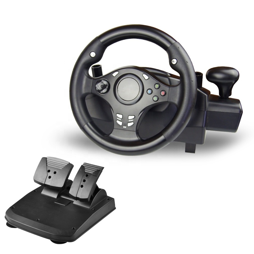 QEOME pc racing video game wheel for p4 PS-3 X- 360 x box steering wheel and pedals