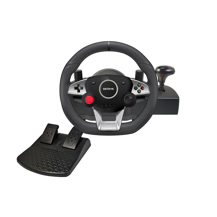 C-star NS-9887 Game PC Racing Steering Wheel with Vibration Motor, Shifter Lever and Pedals For Switch/p4