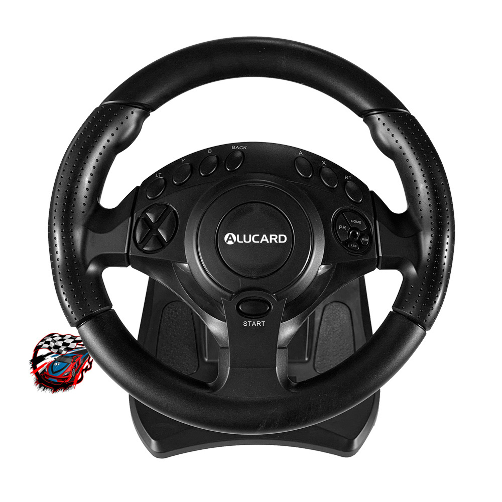 7 In 1 270-Degree Wired Racing Car Game Steering Wheel With Linear Foot Pedal For PC/Switch/p4/PS-3