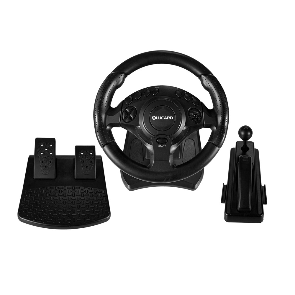 7 In 1 270-Degree Wired Racing Car Game Steering Wheel With Linear Foot Pedal For PC/Switch/p4/PS-3