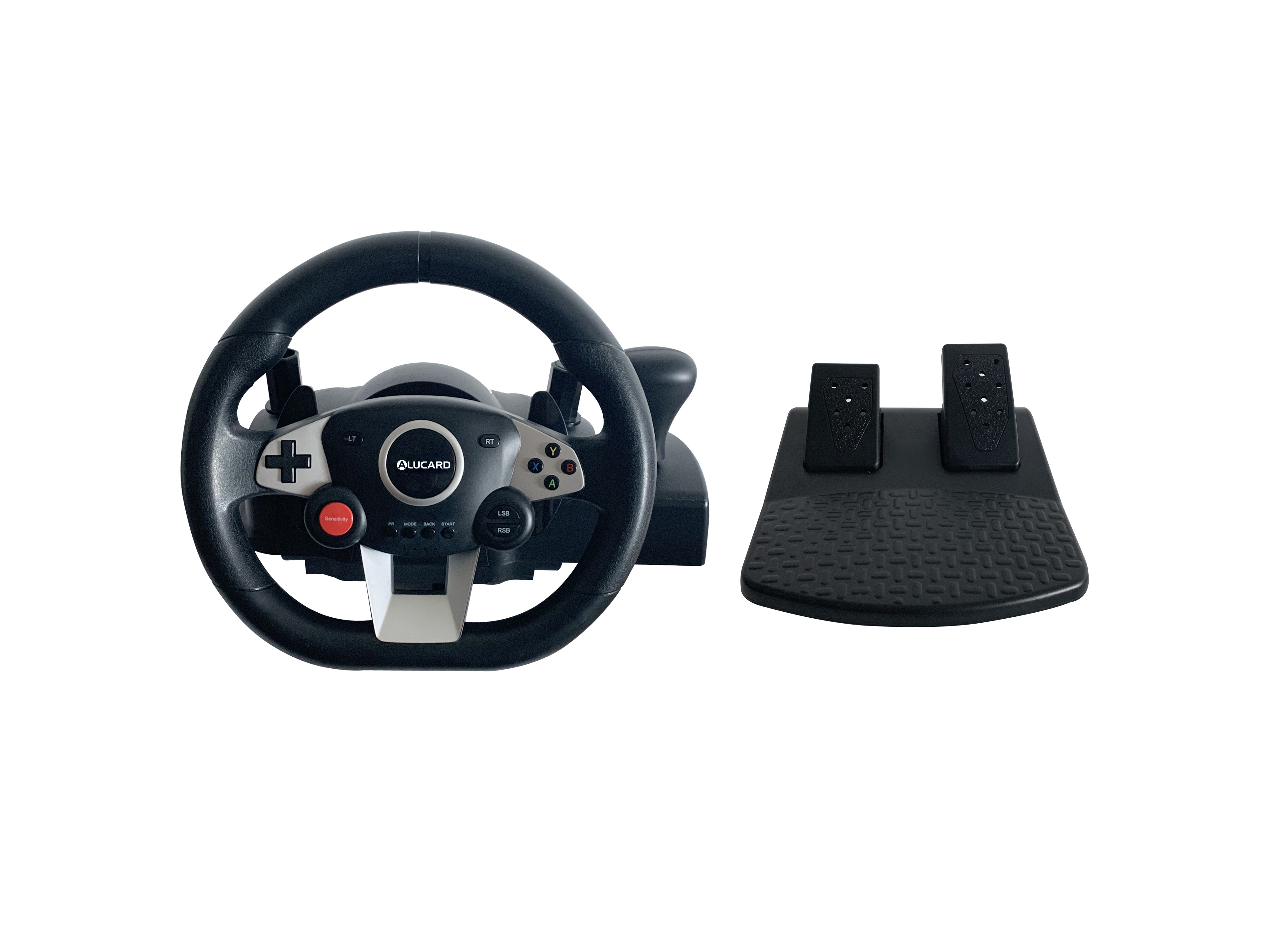 C-star NS-9887 Game PC Racing Steering Wheel with Vibration Motor, Shifter Lever and Pedals For Switch/p4